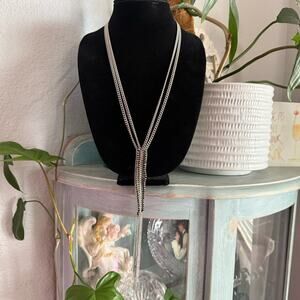 Stella & Dot Silver Tone Long Necklace